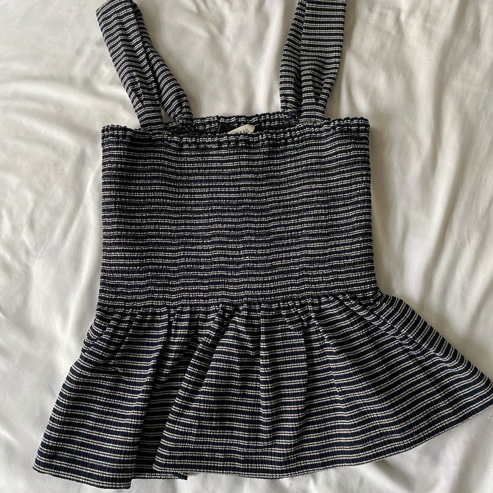 BRAND NEW W/ TAGS - MADEWELL PEPLUM STRIPE TOP